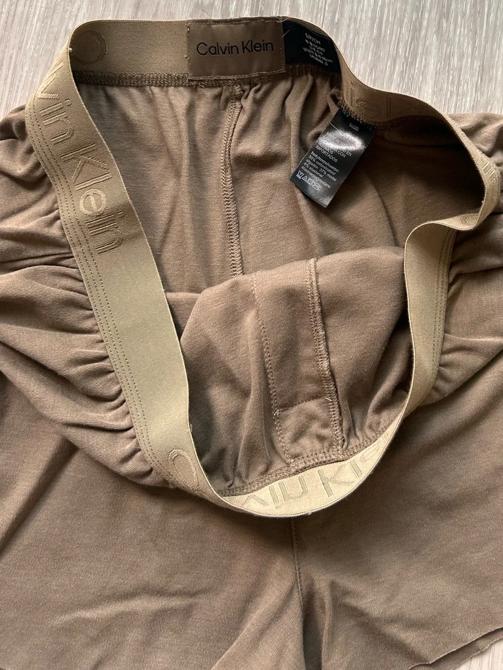 Calvin Klein | CK Black Lounge Sleep Shorts in Olive Brown (Small)